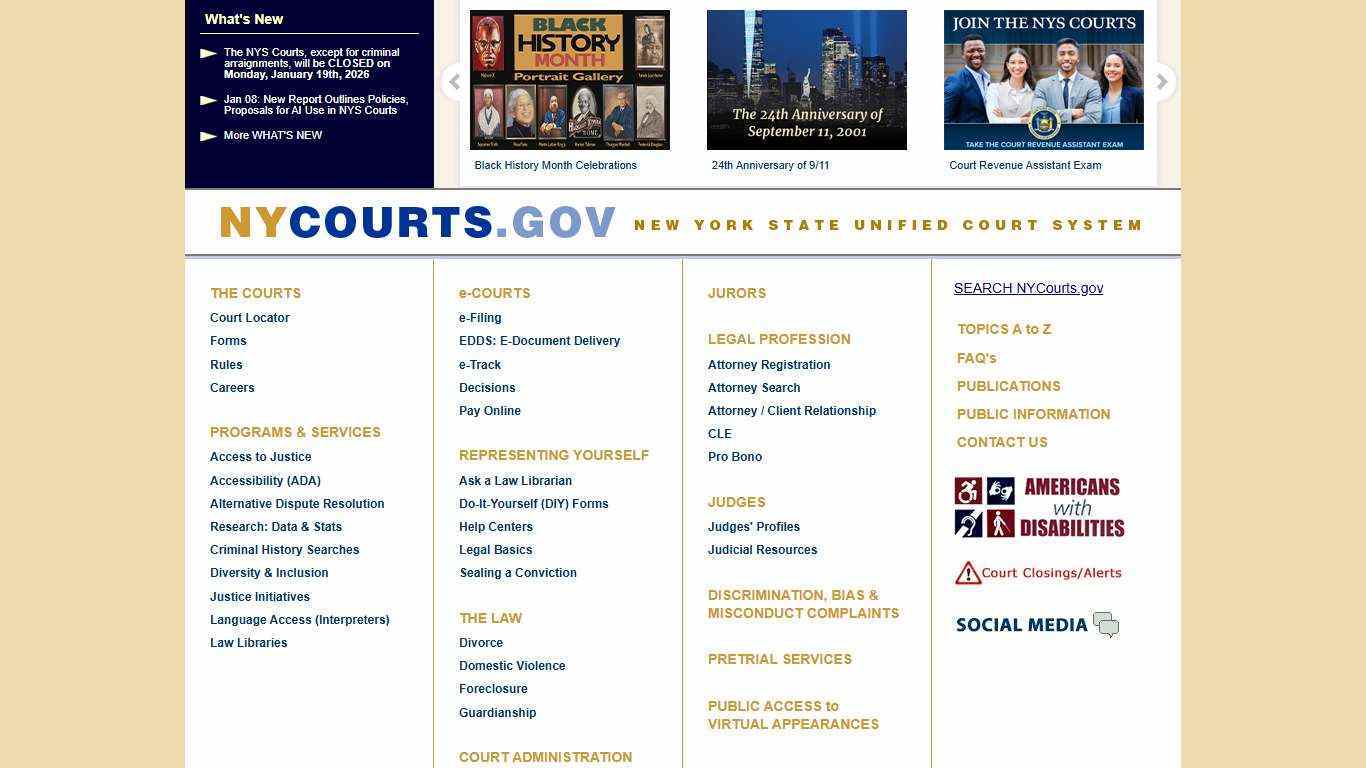 NYCOURTS.GOV - New York State Unified Court System